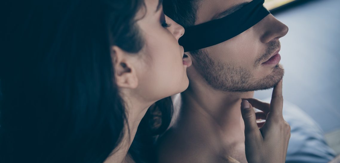 Cropped close-up portrait of his he her she nice attractive gentle perfect sweet couple life partners enjoying romance date guy's eyes covered at room hotel house indoors What is ASMR?